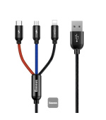 Baseus datový kabel 3v1 microUSB+Lightning+USB-C 1,2m 3,5A