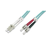 DIGITUS Fiber Optic Patch Cord, LC to ST, Multimode 50/125 µ, Duplex Length 1m, Class OM3