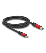 Delock USB 10 Gbps kabel USB Typ-A samec na USB Type-C™ samec 2 m červený kovový