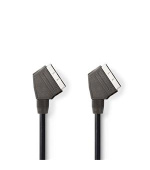 Nedis CVGL31001BK15 - Kabel SCART | SCART Zástrčka | SCART Zástrčka | 480p | 1.50 m | Kulatý | PVC | Černá