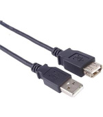 PremiumCord USB 2.0 kabel prodlužovací, A-A, 2m černá