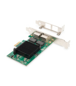 Digitus Karta Gigabit Ethernet PCI Express, dvouportová 32bitový držák s nízkým profilem, čipová sada Intel