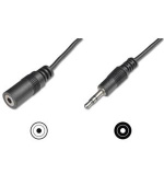 Digitus Audio prodlužovací kabel, stereo 3,5 mm 5,00 m, CCS, 2x0,10 / 10, stíněný, M / F, černý