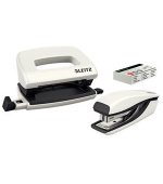 LEITZ Set mini sešívačky a děrovačky  WOW, perleťová bílá