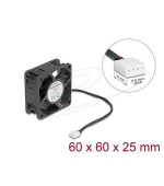 Delock Axiální ventilátor: 24 V DC, 60 x 60 x 25 mm, černý
