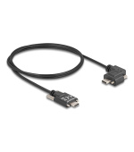Delock USB 2.0 kabel USB Type-C™ samec se šrouby na USB Type-C™ samec se šrouby pravoúhlý levý / pravý PD 3.0 60 W 1 m
