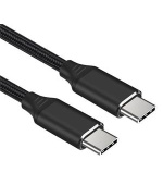 PremiumCord Kabel USB-C M/M, 240W 480Mbps černý bavlněný oplet, 1m