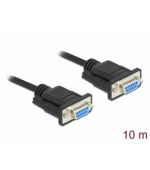 Delock Sériový kabel rozhraní RS-232 Sub-D9, ze zásuvkového na zásuvkový, délky 10 m, null modem