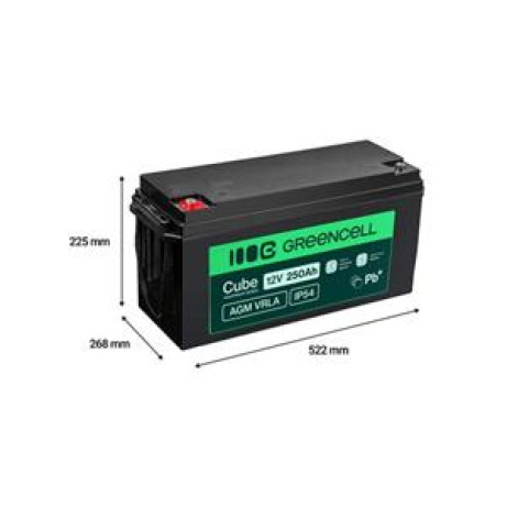 Green Cell AGM VRLA IP54 12V 250Ah baterie pro karavany, fotovoltaiku, solární panely a lodě