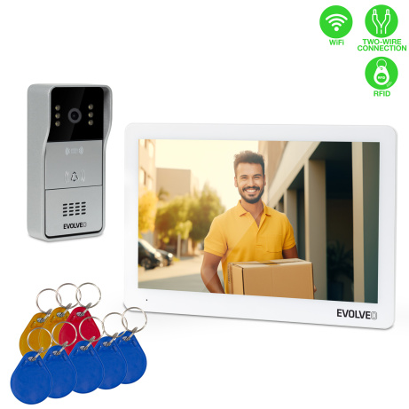 EVOLVEO DoorPhone 10-2W - 2 drátový videotelefon s aplikací 32GB pamětí
