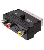 PremiumCord Adapter SCART-3x cinch + S-video s přepínačem IN/OUT
