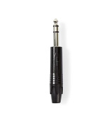 Nedis COTP23901BK - Stereofonní Audio Konektor | 6,35mm Zástrčka | Černá barva