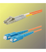 Optický patchkabel duplex LC-SC, 62,5/125um MM, 15m, OM1