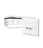 Digitus modulární dvojzásuvka CAT6, stíněná, pod omítku, LSA, bílá, 5 ks