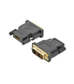 Ednet Adaptér DVI, DVI (18 + 1) samec na HDMI typu A samice, DVI-D single link, Full HD, černý, zlato