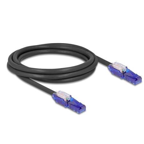 Delock Síťový kabel RJ45, Cat.6, UTP, s výklopnými zástrčkovými konektory (180°), 2 m