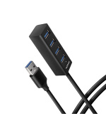 AXAGON HUE-M1AL, 4x USB 3.2 Gen 1 MINI hub, kovový, kabel USB-A 1.2m