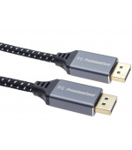 PremiumCord DisplayPort 1.4 přípojný kabel, kovové a zlacené konektory, 1m