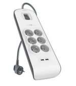 BELKIN SurgeStrip přep.ochrana,6 zásuvek,650J,2USB
