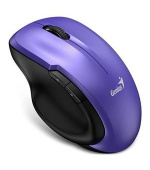 Genius Ergo 8200S Myš, bezdrátová, optická, 1200dpi, 5 tlačítek, tichá, BlueEye senzor, USB, fialová
