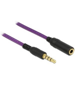Delock prodlužovací kabel Audio Stereo Jack 3.5 mm samec / samice iPhone 4 pin 2 m fialový