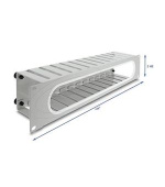 Delock 19” Routing panel k vedení kabelů, s otvorem a ochranou okraje, 2U, šedý
