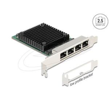 Delock PCI Express x4 síťová karta 2,5 Gigabit LAN 4 x RJ45 RTL8125