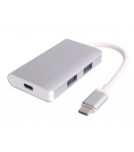 PremiumCord USB-C hub 2xUSB 3.0+PD charge