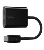 Belkin USB-C adaptér/rozdvojka - USB-C napájení + USB-C audio / nabíjecí adaptér, černá