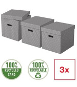 Esselte Home, set 3 ks, velikost L, šedá