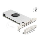 Delock karta PCI Express x16 se 4 x porty USB 20 Gbps USB Type-C™, s ventilátorem, chladičem, Low profile