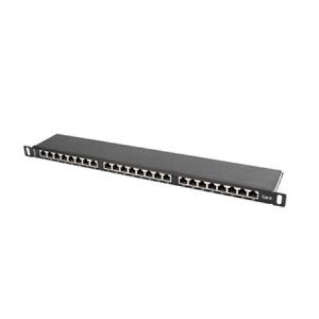 LANBERG PATCH PANEL 24 PORTŮ 0,5U 19" CAT.6 FTP STÍNĚNÝ ČERNÝ
