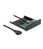 Delock 3.5” USB 3.2 Gen 1 přední panel 1 x USB Type-C™ + 2 x USB Typu-A + SD a slot Micro SD