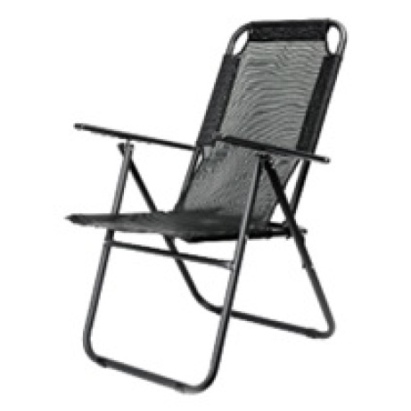 PLATINET KEPMINGOVÁ ŽIDLE POLOHOVATELNÁ 62X45X102 CM ČERNÁ+PLATINET MATRACE NA KEMPINGOVOU ŽIDLI 105X50X6 CM šedá