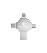 Viking 4v1/Flash USB/16GB/USB 3.0/USB-A + USB-C/+ Adaptér/Stříbrná