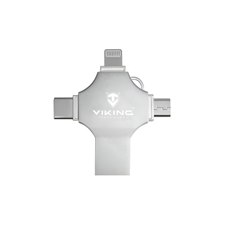 Viking 4v1/Flash USB/16GB/USB 3.0/USB-A + USB-C/+ Adaptér/Stříbrná