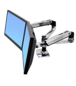 ERGOTRONLX SIDE BY SIDE DUAL ARM, Polished Aluminum, stojan stolní pro 2LCD max 27"