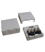 DATACOM Datová zásuvka UTP CAT5E 2xRJ45 na omítku (protiprachová) bílá