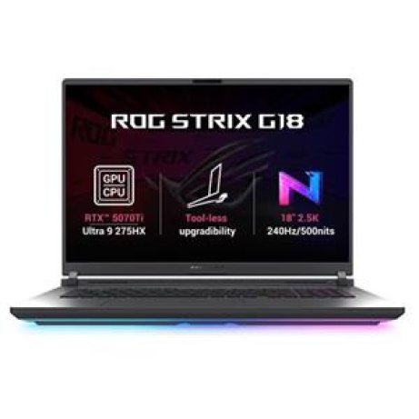 ASUS ROG Strix G18 - Ultra 9 Processor 275HX/32GB/1TB SSD/RTX 5070 Ti 12GB/18"/2,5K/IPS/2y PUR/bez OS/šedá