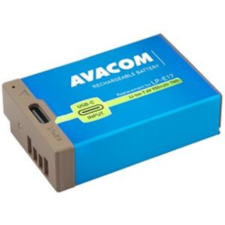 AVACOM Náhradní baterie Canon LP-E17 vstup USB-C Li-Ion 7.4V 950mAh 7Wh