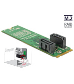 Delock Převodník M.2 Key B+M samec > 2 x SATA 7 pin samec s RAID