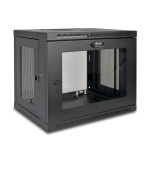 Skříň SmartRack 9U, Mini Rack, Š=600mm, Hl=450mm, hloubka pro přepínače, prosklené dveře, na stěnu