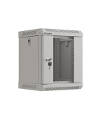 LANBERG RACKOVÁ SKŘÍŇ 10" NÁSTĚNNÁ 6U/300X300 (v rozloženém stavu) S PROSKLENÝMI DVEŘMI ŠEDÁ