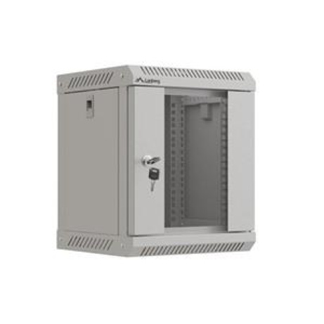LANBERG RACKOVÁ SKŘÍŇ 10" NÁSTĚNNÁ 6U/300X300 (v rozloženém stavu) S PROSKLENÝMI DVEŘMI ŠEDÁ
