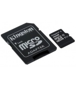 16GB microSDHC Kingston CL10 UHS-I 80R + SD adap.