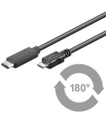 PremiumCord Kabel USB 3.1 konektor C/male - USB 2.0 konektor Micro-B/male, 0,6m
