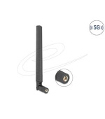 Delock 5G 3,4 - 5,0 GHz anténa SMA samec 4,7 dBi všesměrová s nakloněným kloubem černá