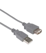 PremiumCord USB 2.0 kabel prodlužovací, A-A, 1m, šedá