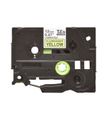 Brother - TZe-C31,  signální žlutá / černá - 1ks (12mm,lam.)