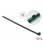 Delock Kabelový úvazek odolný proti ultrafialovému záření, D 1220 x Š 9,0 mm, černý, 10 ks